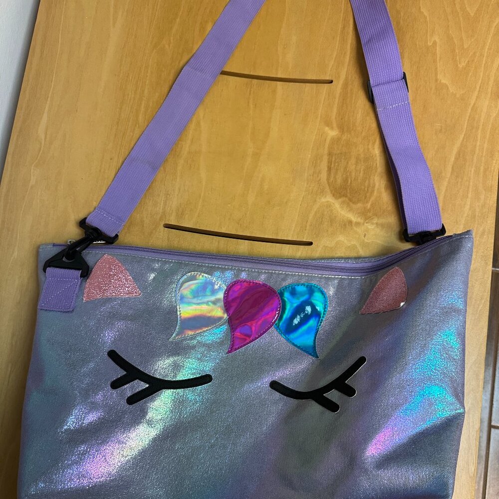 Iscream Girls Light Purple Unicorn Messenger/Accessory /Gym/Dance Bag